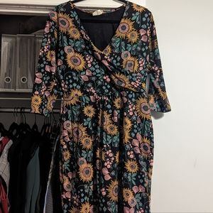 Mata Traders Faux-Wrap Dress